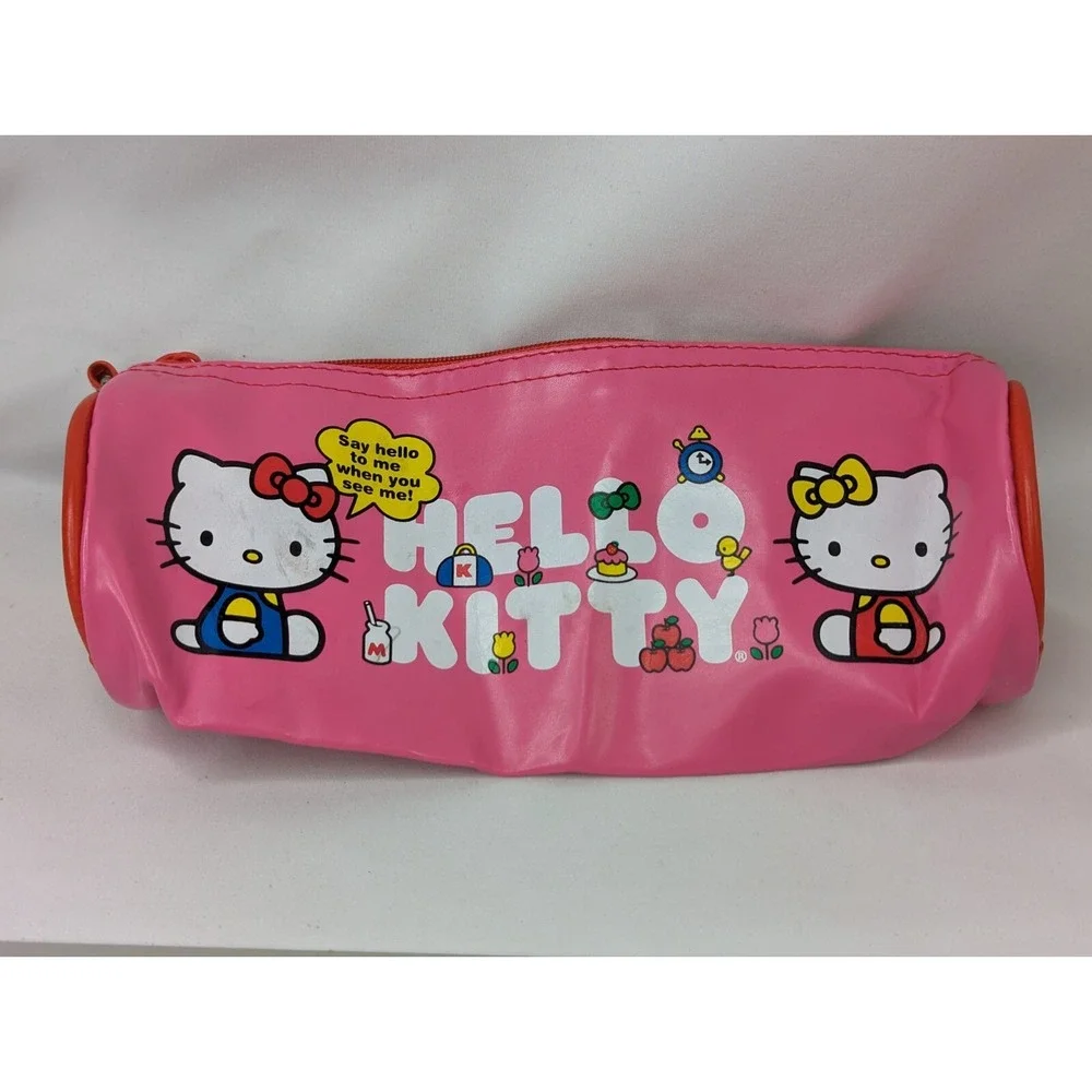 Sanrio Hello Kitty Pencil Case Pink‎ 2012 Rainbow